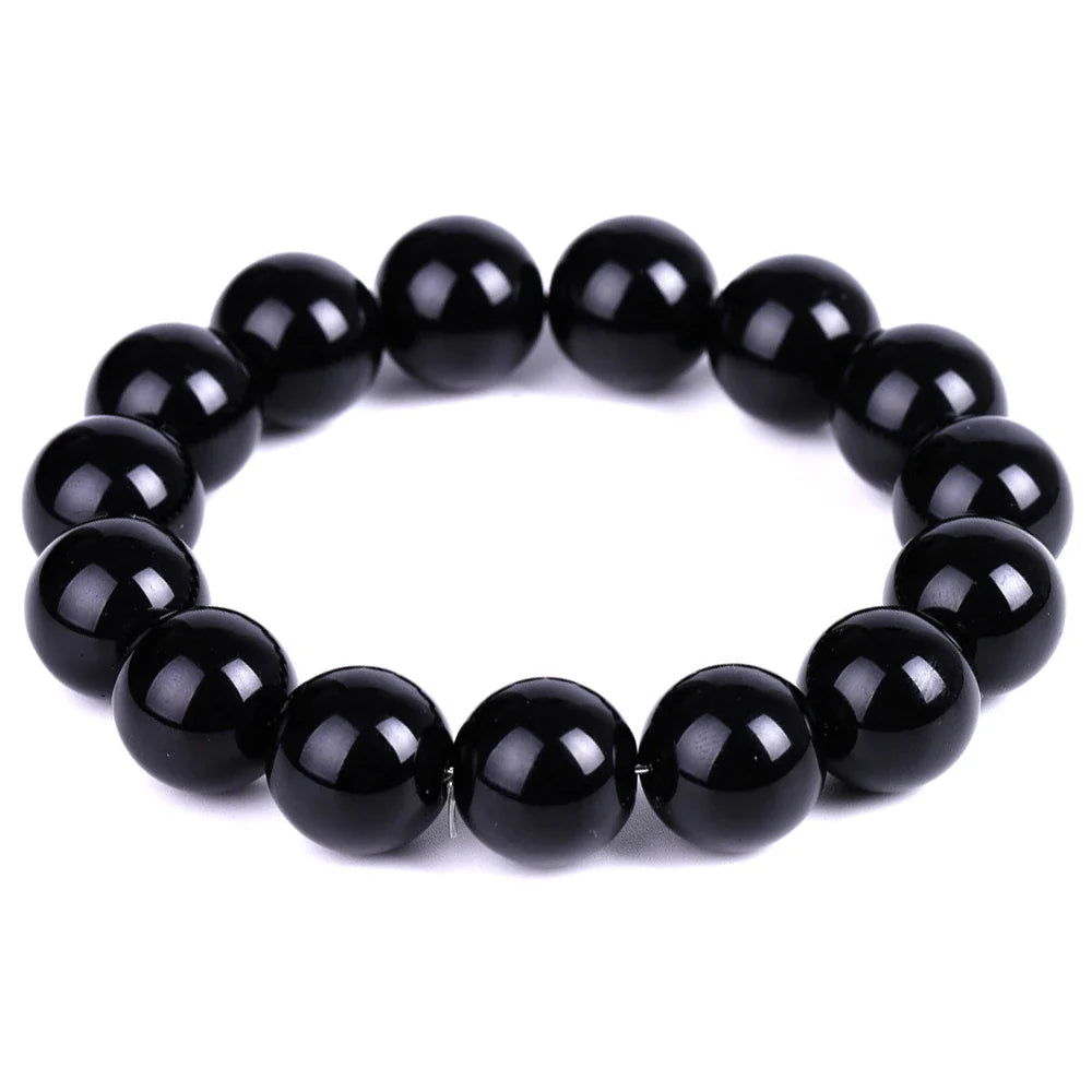 Black Obsidian Natural Stone Bracelet | Fat Relief, Blood Circulation & Anti-Anxiety Jewelry for Men & Women