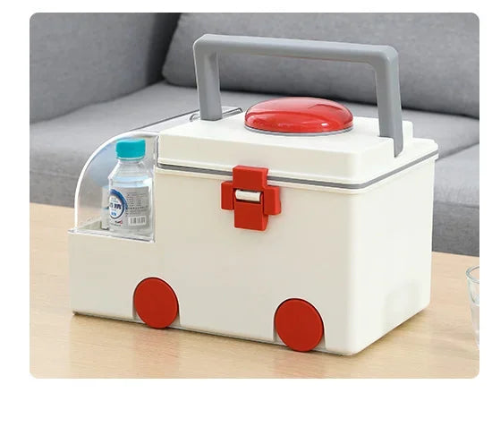 Multifunctional Ambulance Medicine Box – Large Capacity Portable Medical Storage for Household Use