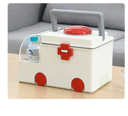Multifunctional Ambulance Medicine Box – Large Capacity Portable Medical Storage for Household Use