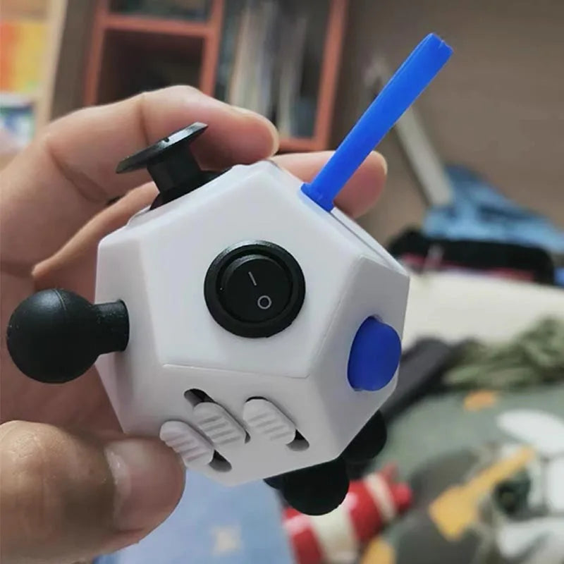Fidget Cube EDC – 12-Sided Anti-Stress Sensory Toy for Kids & Adults, ADHD, Autism, Focus Relief