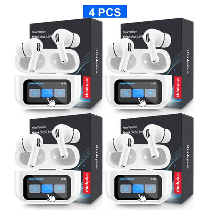 Thinkplus Wireless Bluetooth Earphones - ANC Noise Reduction, HD Mic Call & Gamer Earbuds with LED Touch Screen Control