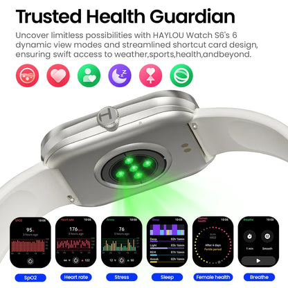 HAYLOU Watch S6 Smartwatch — 2.01" HD Display, Bluetooth Voice Calls, IP68 Waterproof Fitness Tracker