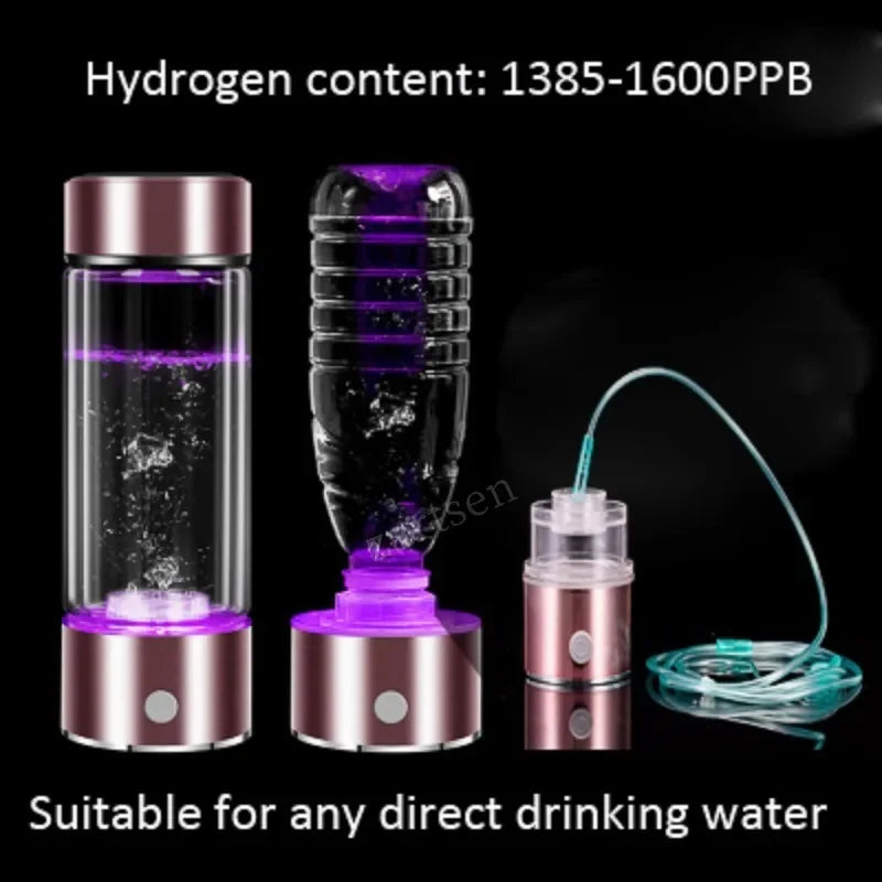SPE/PEM Portable Hydrogen Water Generator – Alkaline Ionizer Bottle for Pure H2 Rich Electrolyzed Drinking Water