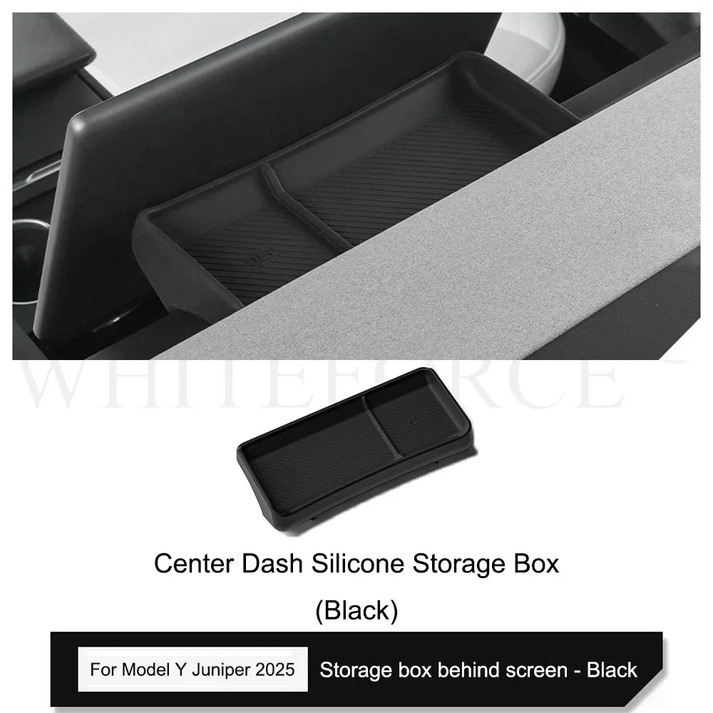 Tesla Model Y Juniper 2025 Center Console Armrest Organizer – Cup Holder & Storage Box Interior Upgrade Kit