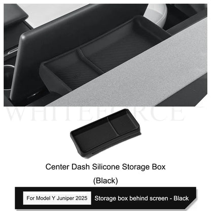 Tesla Model Y Juniper 2025 Center Console Armrest Organizer – Cup Holder & Storage Box Interior Upgrade Kit