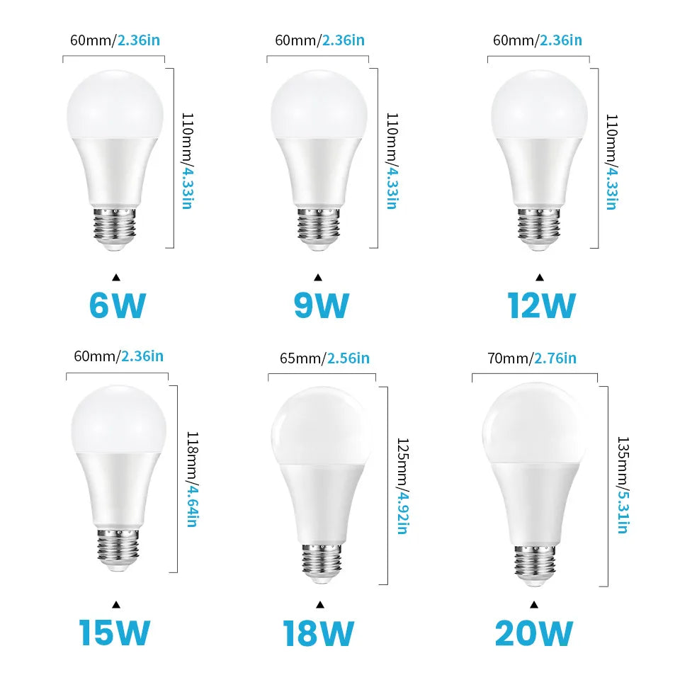 Motion Sensor LED Bulb E27 – 6W to 20W Radar Light Lamp for Home, Stairway & Pathway (110V/220V)