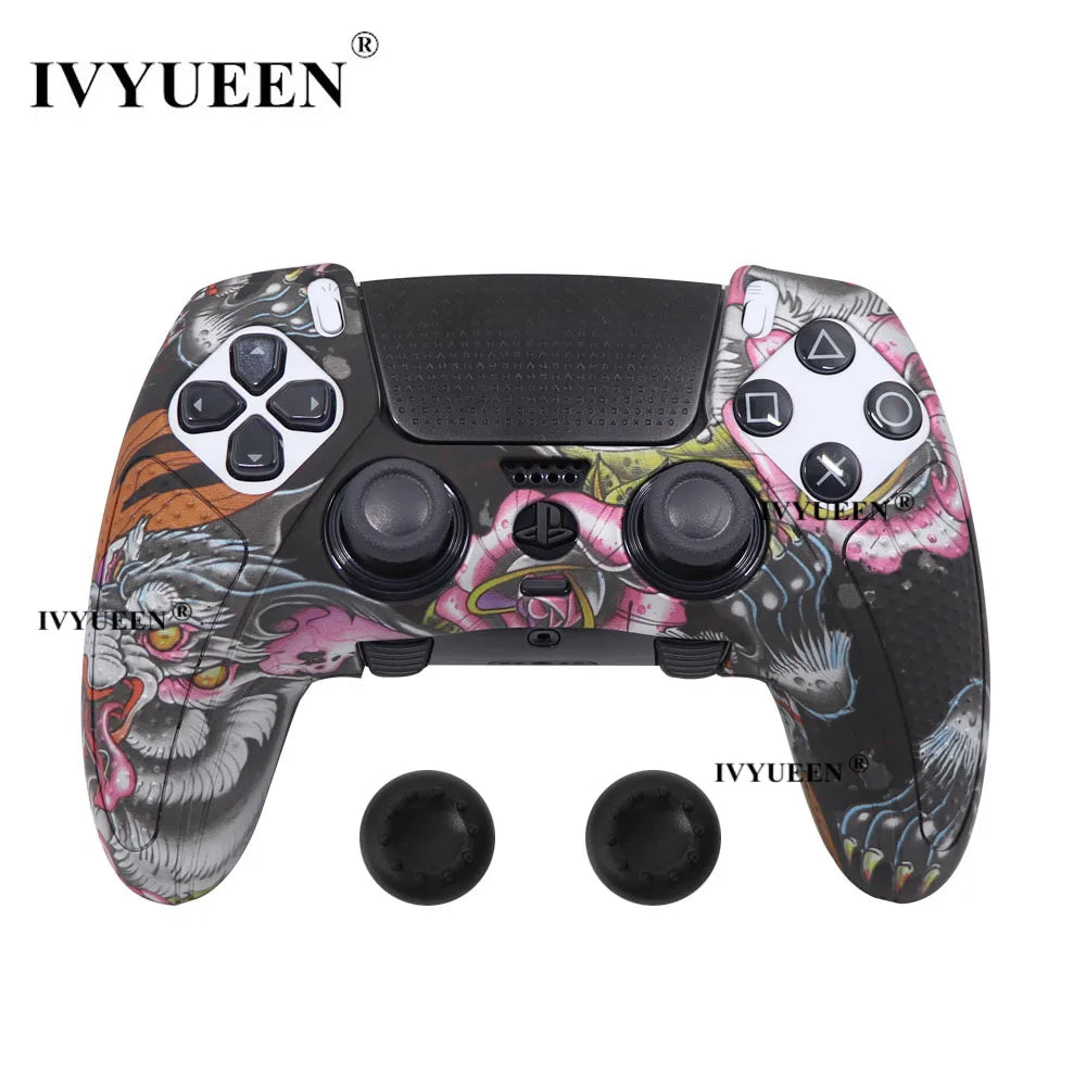 IVYUEEN Water Transfer Printing Silicone Protective Skin for PS5 DualSense Edge Controller