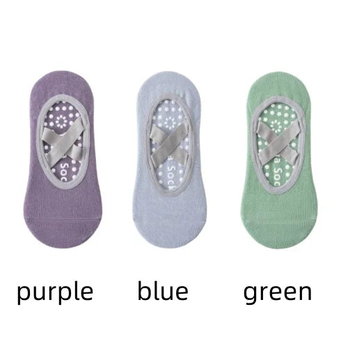 Women’s Anti-Slip Yoga Socks 1–3 Pairs – Silicone Grip Ballet Pilates Backless Breathable Sport Socks for Fitness & Dance