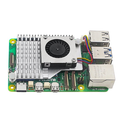 Raspberry Pi 5 Active Cooler — Aluminum Heatsink with PWM Adjustable Fan, Black/Silver/Blue Cooling Radiator for Pi 5