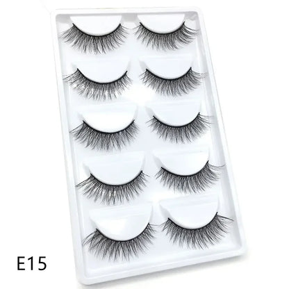 5 Pairs 3D Real Mink False Eyelashes – Soft Natural Look Eyelash Extensions for Makeup & Daily Wear