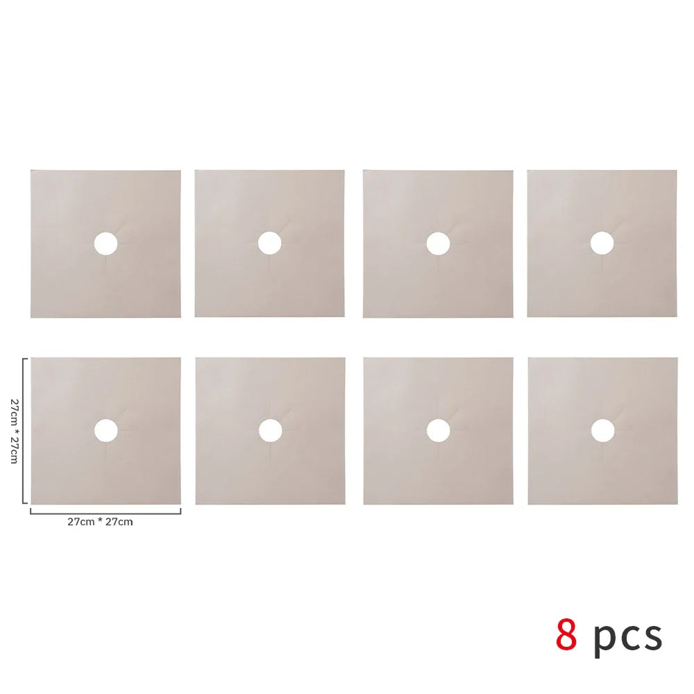 Gas Stove Protector Mats – 1/4/6/8PCS Cooker Liner for Kitchen Stovetop Cleaning