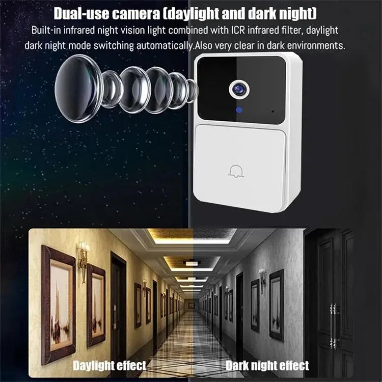 WiFi Video Doorbell Camera – Wireless HD Security, Night Vision, Two-Way Intercom, Voice Changer for Smart Home