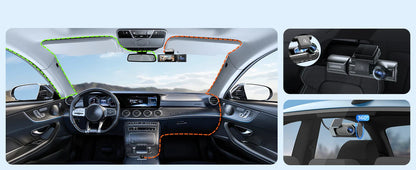 AZDOME M550 Pro 4K Car DVR Dash Cam – WiFi 5.8GHz, Front/Cabin/Rear Cameras, GPS, Night Vision & Parking Monitor