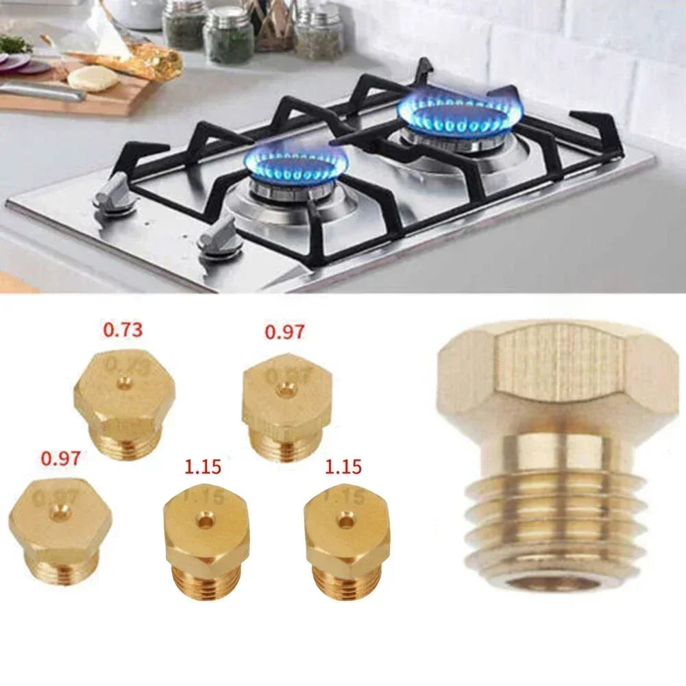 5-Piece Gas Burner Jet Conversion Kit - M6 x 0.75 LPG & Natural Gas Nozzles