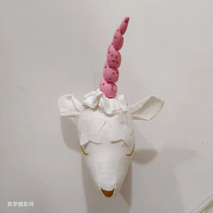Handmade 3D Felt Animal Heads — Elephant & Swan Wall Hanging Decor for Nursery & Kids’ Bedroom