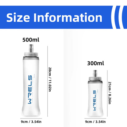 WRELS Folding Soft Water Bottle – Collapsible BPA-Free Sport Flask for Running, Camping & Hiking