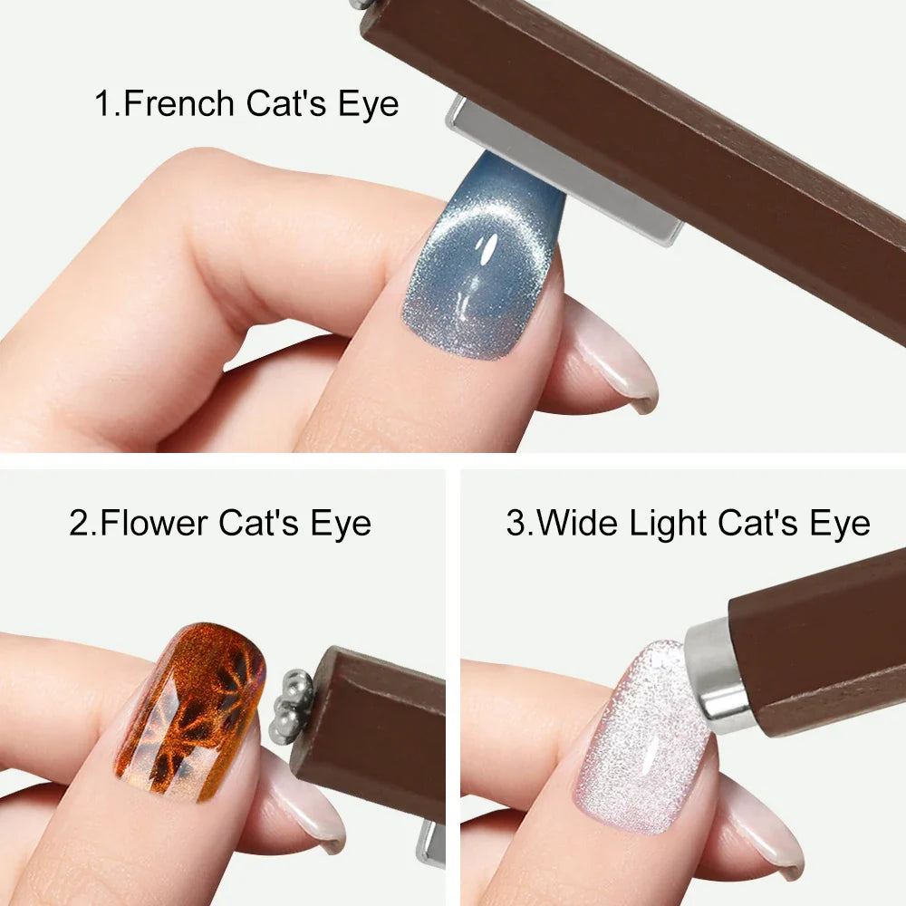 3-in-1 Magnetic Cat Eye Nail Stick – 130mm Multifunctional Gel Polish Magnet Pen with Strong Cylinder Design