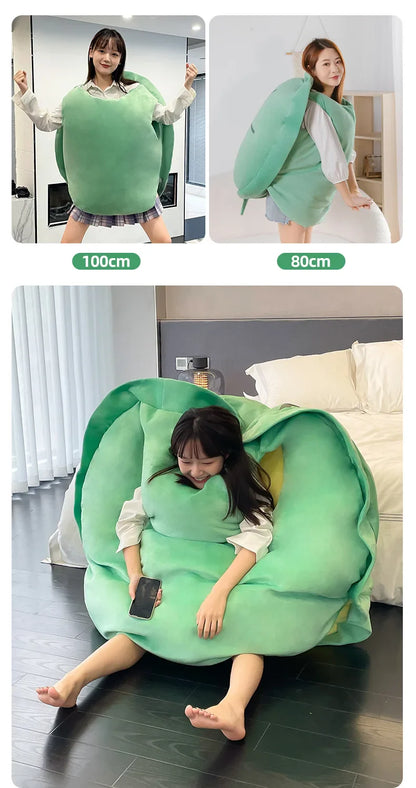 Wearable Turtle Shell Plush Pillow — Soft Stuffed Tortoise Costume Cushion, Funny Plush Toy & Dress-Up Accessory