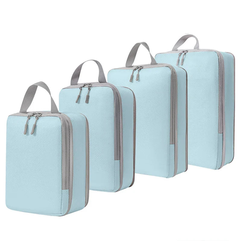 4pcs Travel Packing Cubes | Portable Waterproof Clothes Organizer Bags for Suitcase & Handbag