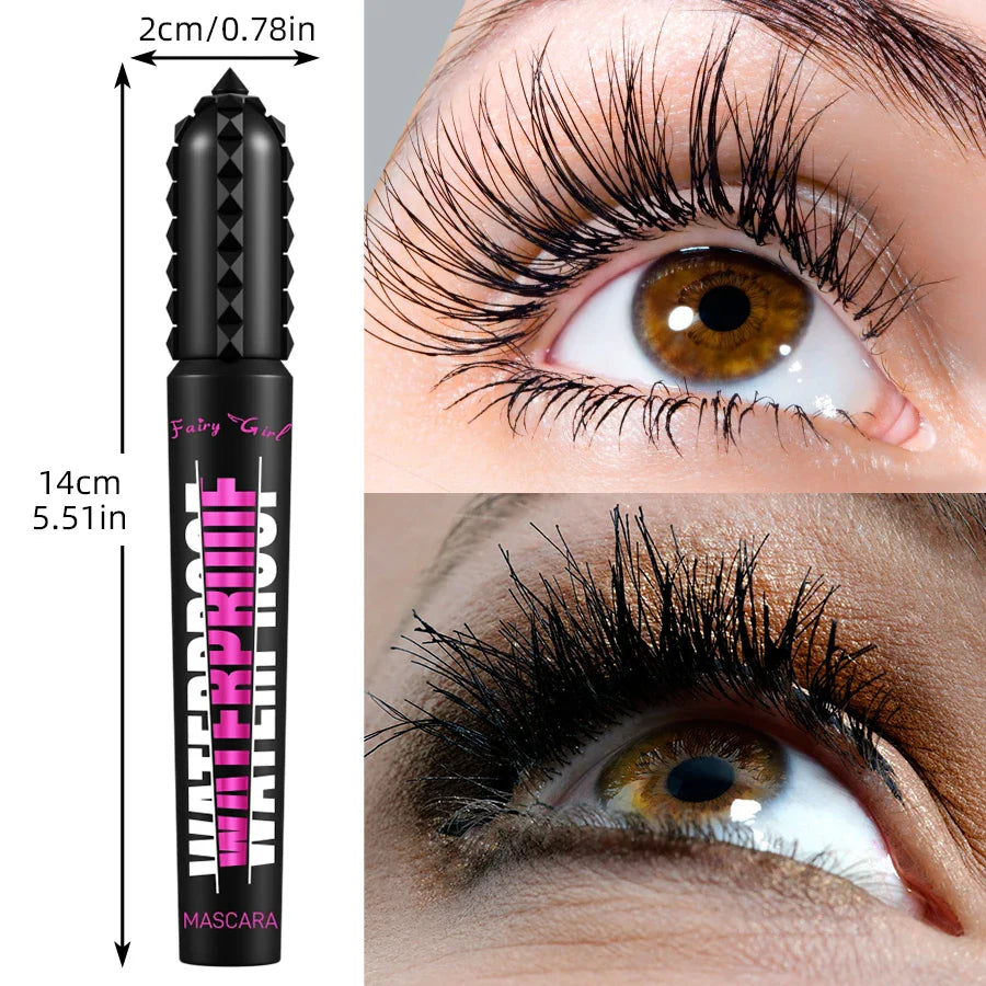 Black Waterproof Mascara – 4D Lengthening Eyelash Extension Makeup for Korean Cosmetics