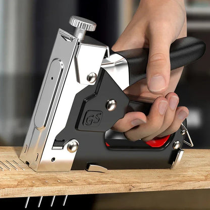 Manual Light-Duty Nailing Gun – Home & Woodworking Staple Gun for Carpentry, U/T/N Type Direct Nail Tool for DIY Projects