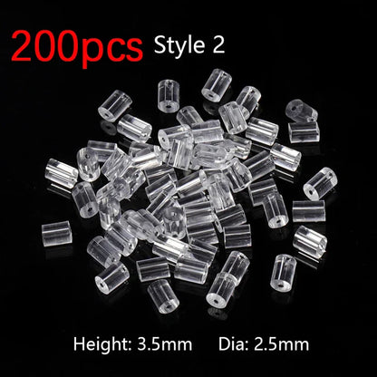 100-200PCS Rubber Earring Backs & Fishhook Ear Stoppers for Jewelry Making and DIY Earring Repairs