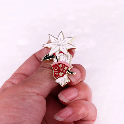 Bloodborne Hand Doll Enamel Pin – Flower Badge Brooch Jewelry for Gamers