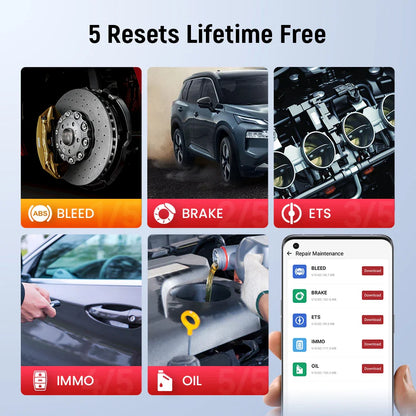 THINKCAR BD6 OBD2 Scanner – Full System Diagnostic, Oil, IMMO, ETS & Brake Reset, Lifetime Free Updates via THINKDIAG App