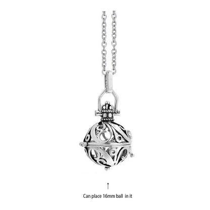 Vintage Mexico Angel Ball Chime Necklace – Antique Locket Aromatherapy Essential Oil Diffuser