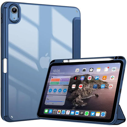 iPad 10th & 11th Gen Case 2022 – Hybrid Slim Tri-Fold Stand Cover with Pencil Holder, Protective Tablet Case