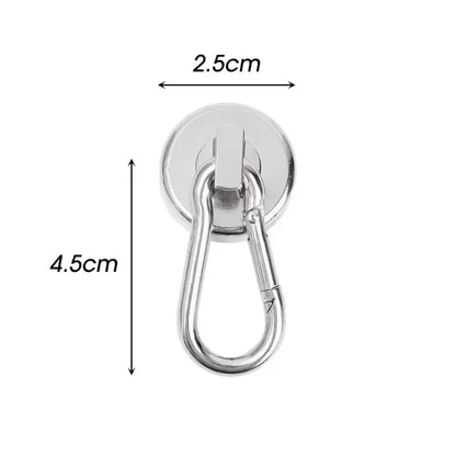4/1pcs Strong Neodymium Magnetic Hooks — 360° Rotating Carabiner Keychain Ring for Home, Kitchen & Bathroom Hanging