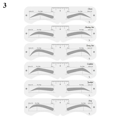 Reusable Eyebrow Stencil Set – Soft Ruler Brow Definer & Styling Template for Precise Grooming