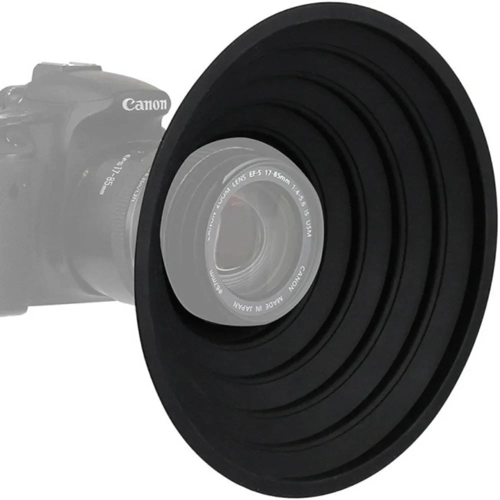 Silicone Foldable Reversible Lens Hood – Anti-Reflective Camera Shade for 53mm–72mm & 73mm–88mm Lenses