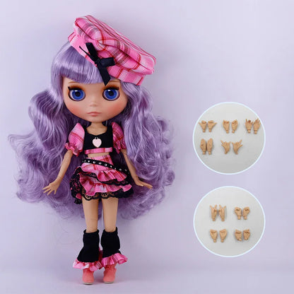 ICY DBS Blythe Doll – Tan Skin Matte Face with Eyebrows, 1/6 BJD Joint Body, Anime Christmas Gift