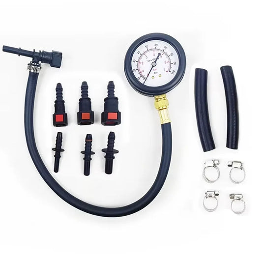 Car & Motorcycle Fuel Pressure Gauge Tester – 0-100 PSI Gasoline System Tool with Valve, 63mm/78.9mm/94.9mm