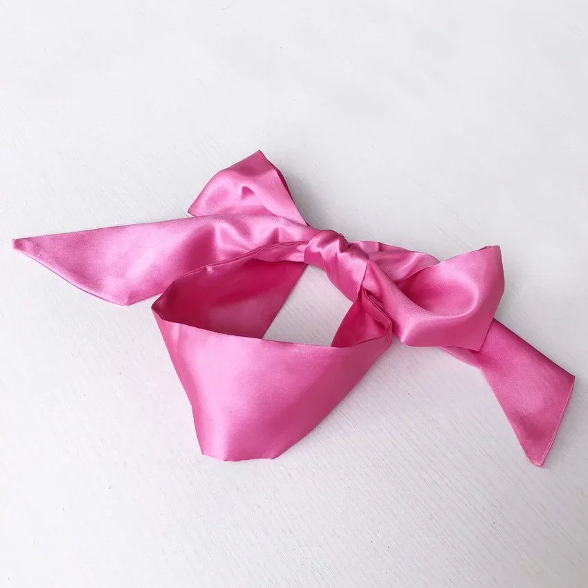 Silk Eye Sleep Mask — Satin Ribbon Blindfold, Cute & Sexy Eye Cover for Women, High-Quality Gift Surprise