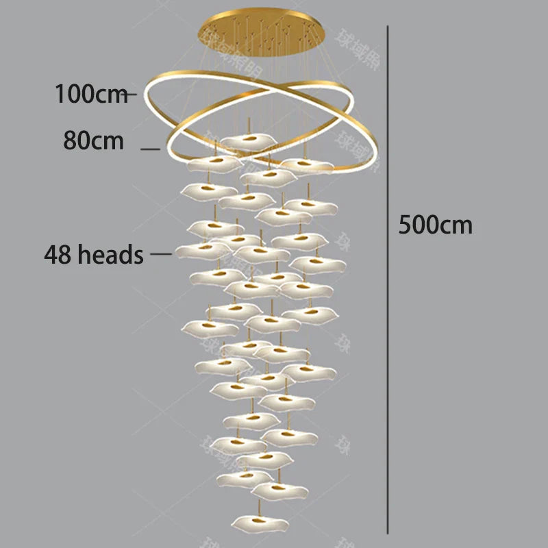 Nordic Stair Chandelier Pendant Light – Modern Ceiling Lighting for Living Room, Bedroom & Dining Room Home Interior Decoration Fixture