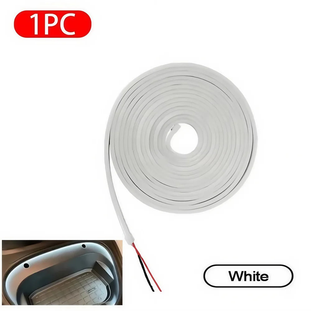 5M Flexible LED Ambient Light Strip – DC12V Silicone Interior Car Decorative Lamp for Tesla Model 3/Y/S Trunk & Frunk DIY Lighting