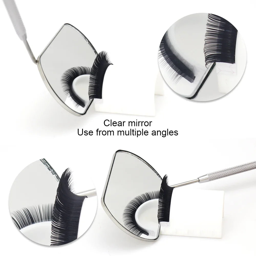 Stainless Steel Grafting Eyelash Extensions Checking Mirror - Handheld Makeup Tool for Precision - 1 Piece from Trusted Supplier