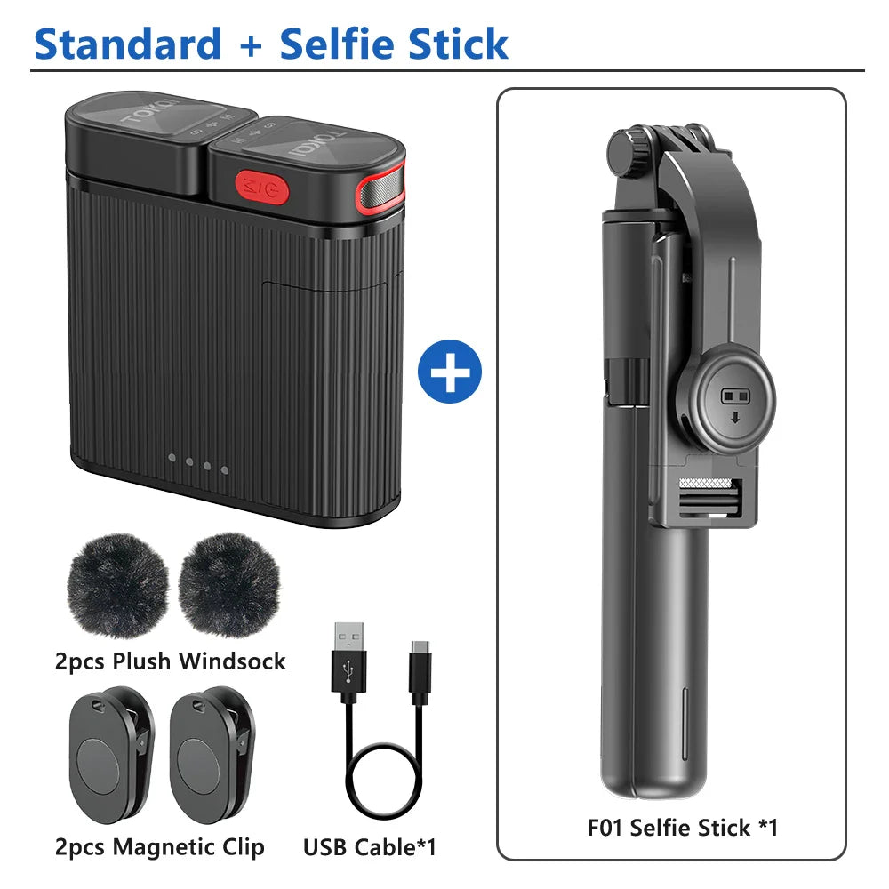 Mini Wireless Lavalier Microphone – Professional 360° Pickup with ENC Noise Reduction for iPhone, Android & Type-C Devices