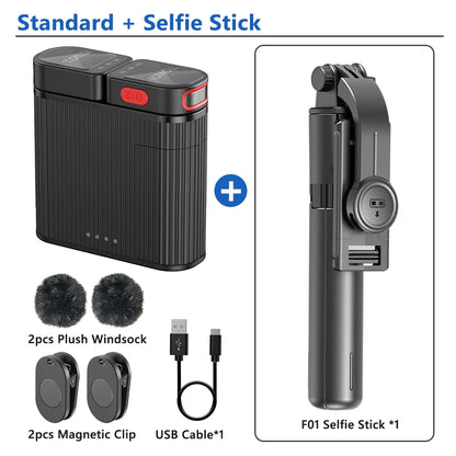 Mini Wireless Lavalier Microphone – Professional 360° Pickup with ENC Noise Reduction for iPhone, Android & Type-C Devices