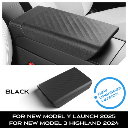 TPE Soft Center Console Armrest Cover – Compatible with Tesla Model Y Launch 2025 & Model 3 Highland 2024 Accessories