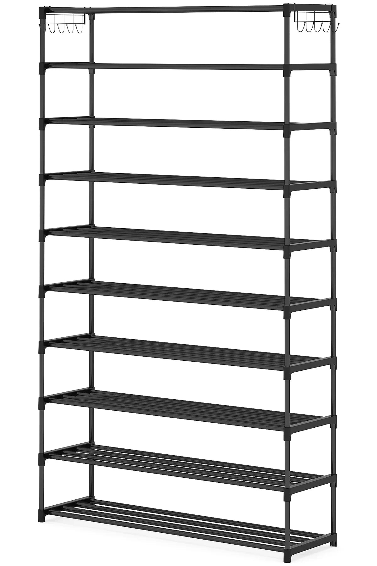 Tribesigns 10-Tier Shoe Rack Organizer – Vertical Shoe Shelf with 4 Drawer Bins, Holds 32 Pairs for Closet & Entryway