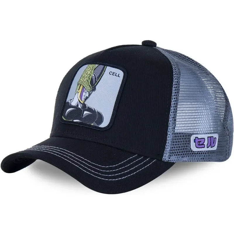 Dragon Ball Son Goku Trucker Cap - Embroidered Adjustable Mesh Sun Visor Hat for Men Summer Travel