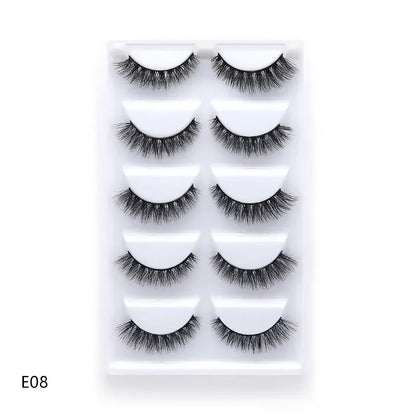 5 Pairs 3D Real Mink False Eyelashes – Soft Natural Look Eyelash Extensions for Makeup & Daily Wear