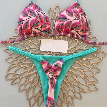 Women’s Leopard Print Bikini Set – Sexy Swimwear for Beach Vacation, Thong Bathing Suit & Summer Beachwear
