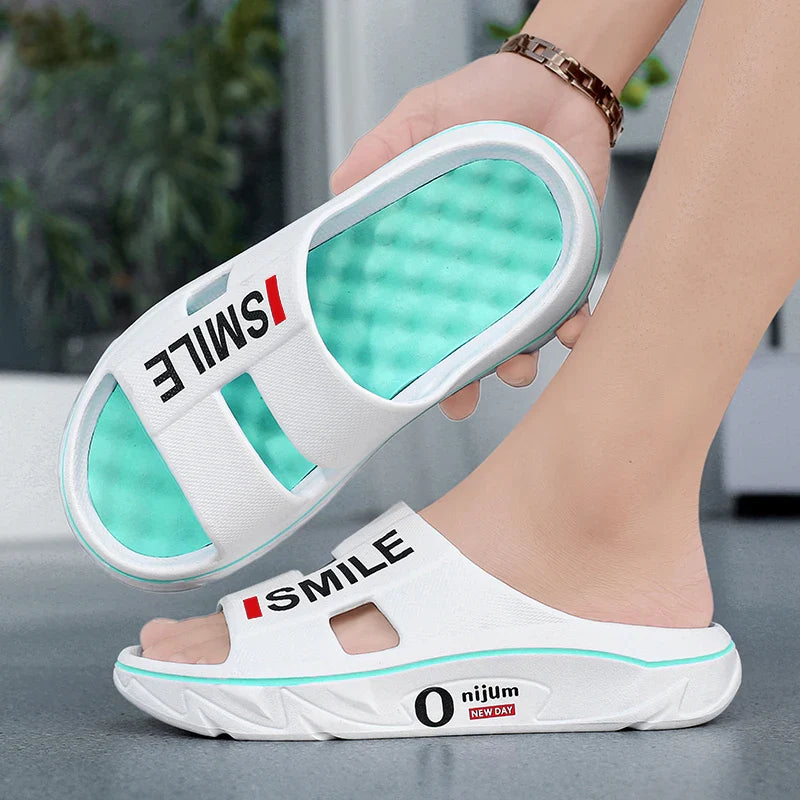 Summer Men’s Massage Slippers – Indoor Outdoor Soft Slides, Beach Sandals & Casual Flip-Flops