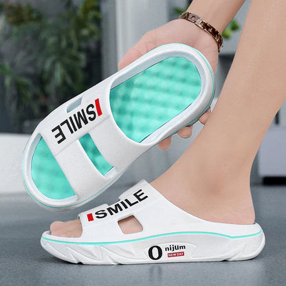 Summer Men’s Massage Slippers – Indoor Outdoor Soft Slides, Beach Sandals & Casual Flip-Flops