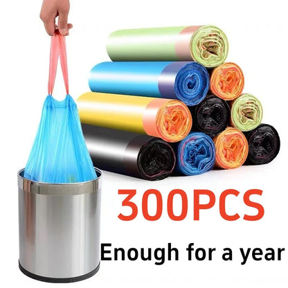 30/300PCS Portable Garbage Bags – Thickened Disposable Trash Bags for Household & Kitchen Use