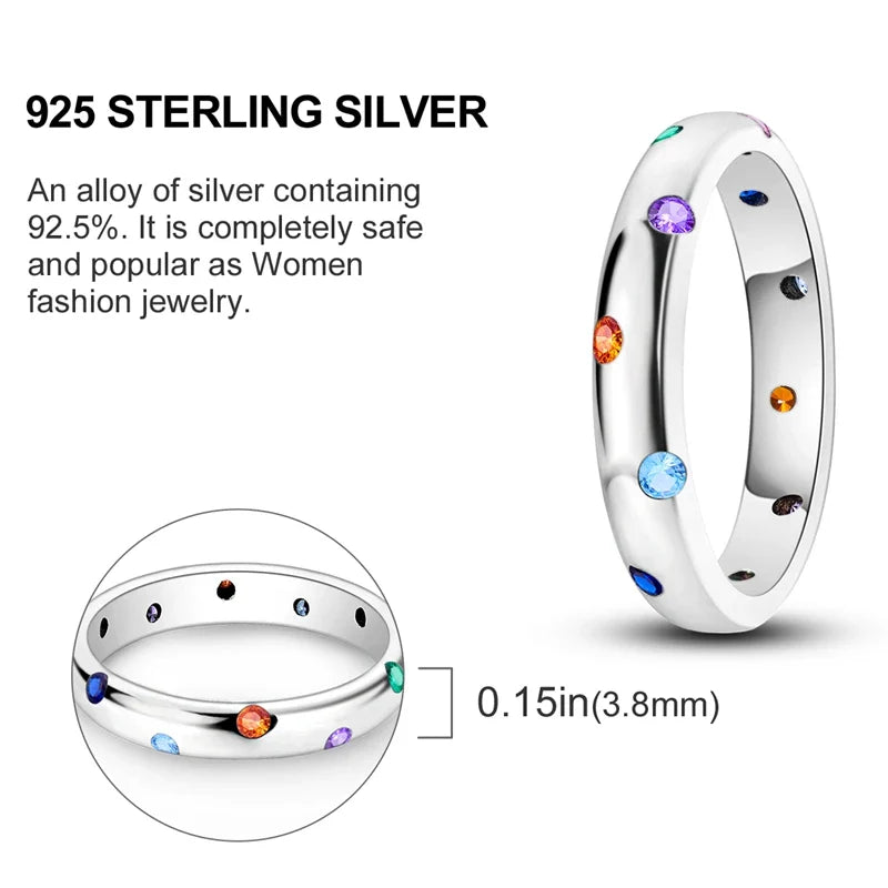 925 Sterling Silver Ring – Infinite Love Star & Moon Design for Women, Wedding Jewelry Gift